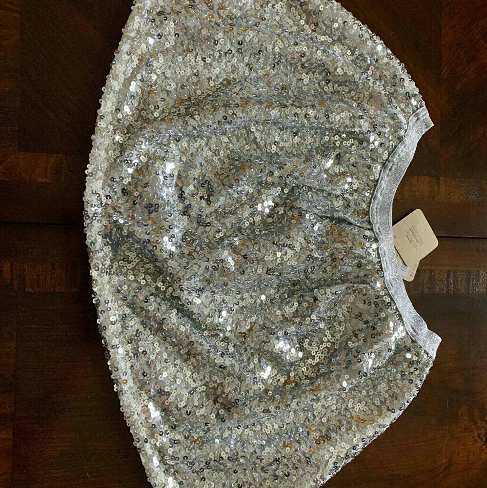 Girls silver sequin skirt